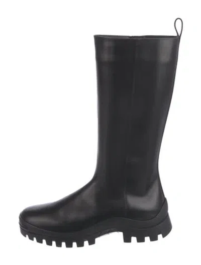 Pre-owned The Row Greta Leather Rain Boots In Black
