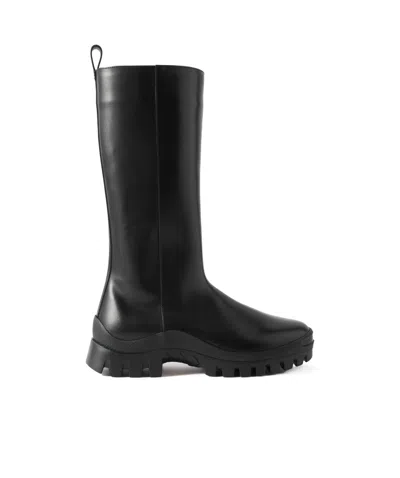 The Row Greta Motorcycle Long Boots In Black