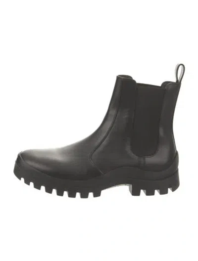 Pre-owned The Row Greta Winter Leather Chelsea Boots In Black