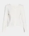 The Row Gretas Cotton Crewneck Cardigan In White