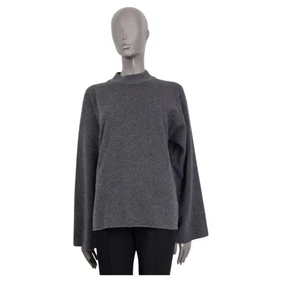 Pre-owned The Row Grey Cashmere Silk Daverio Mock Neck Sweater S In Gray