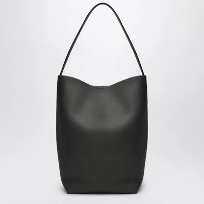 The Row Hook Ns Large Leather Tote Bag In Black