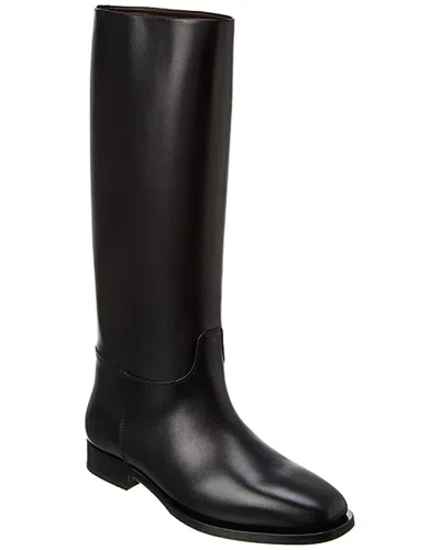 The Row Grunge Leather Riding Boot In Black