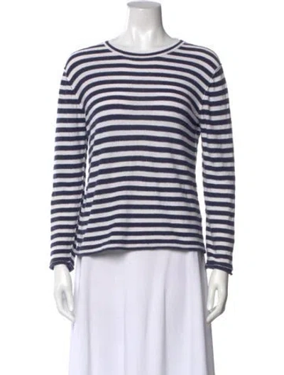 Pre-owned The Row Guisti Striped Sweater Cashmere Sweater In Blue