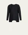 The Row Guri Ribbon Back Brushed Cashmere Top In Black