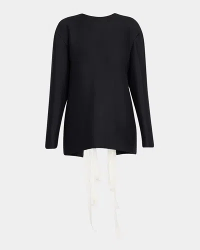 THE ROW GURI RIBBON BACK BRUSHED CASHMERE TOP