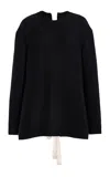 The Row Guri Tie-detailed Cashmere-silk Sweater In Black