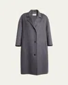 The Row Gustaf Cashmere-silk Single-breasted Coat In Gray