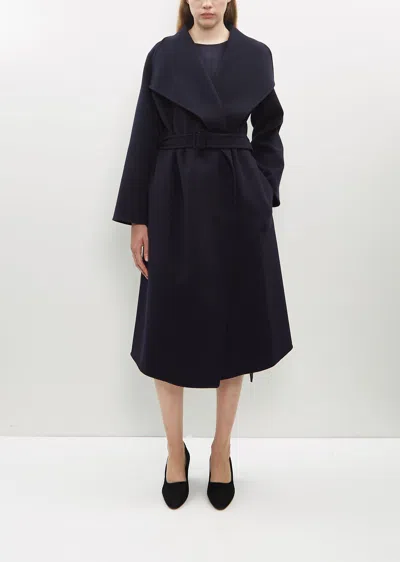 The Row Hailey Belted Wool Cashmere Coat In Dark Navy