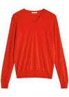 The Row Lightweight Wool Sweater Haius In Red