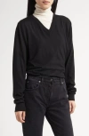 The Row Haius V-neck Wool Sweater In Black