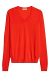 The Row Haius Wool V-neck Sweater In Firetruck