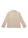 The Row Half-front Buttoned Polo Top In Neutrals