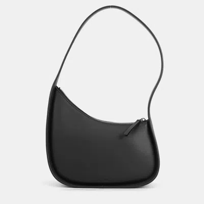Pre-owned The Row Half Moon Bag Black Calf Leather