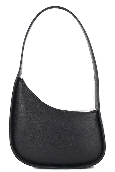 The Row Half Moon Leather Shoulder Bag In Blpl Black Pld