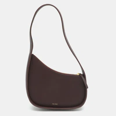Pre-owned The Row Half Moon Burgundy Leather Shoulder Bag