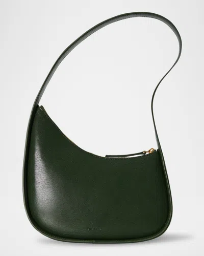 The Row Half Moon In Shiny Kidskin Leather In Seaweed Green