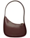 The Row Half Moon Leather Bag In Burgundy