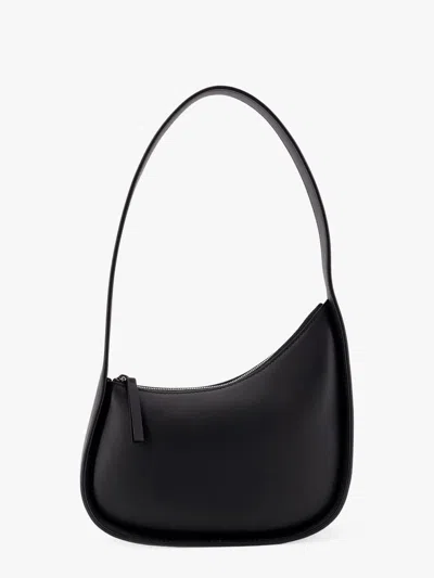 The Row Leather Half Moon Shoulder Bag In Black