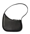 The Row Half Moon Grained Leather Shoulder Bag In Black