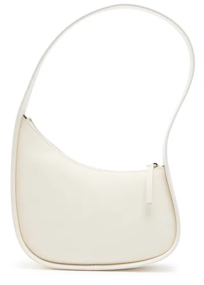 The Row Half Moon Leather Shoulder Bag In Ivory