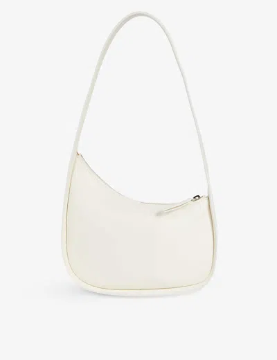 The Row Half Moon Leather Shoulder Bag In Ivory