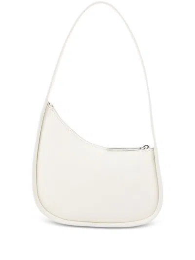 The Row Half Moon Leather Shoulder Bag In White
