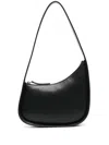 The Row Half Moon Grained Leather Shoulder Bag In Blsg - Black Shg