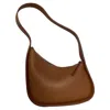 The Row Half Moon Shoulder Bag In Brown Leather In Brown