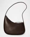 The Row Half Moon Shoulder Bag In Silk Leather In Brown