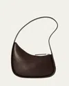 The Row Half Moon Shoulder Bag In Silk Leather In Brown