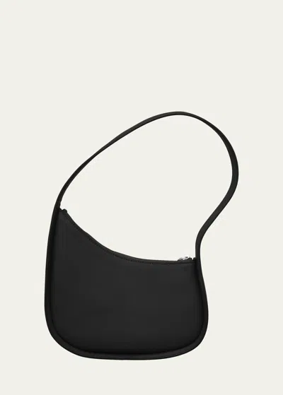 The Row Half Moon Black Leather Bag In Black Pld