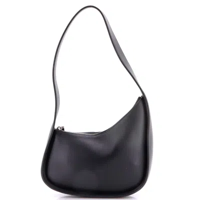 The Row Half Moon Shoulder Bag Leather In Black