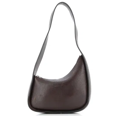 The Row Half Moon Shoulder Bag Leather In Brown