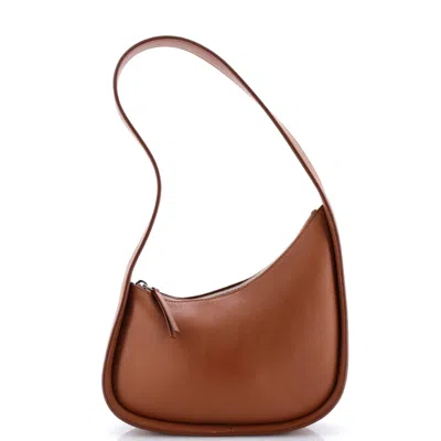 The Row Half Moon Shoulder Bag Leather In Brown