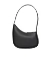The Row Zippered Half-moon Handbag In Black