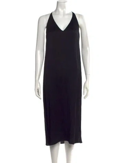 Pre-owned The Row Halterneck Midi Length Dress In Black