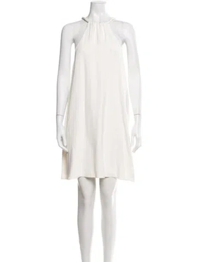 Pre-owned The Row Halterneck Mini Dress In Neutral
