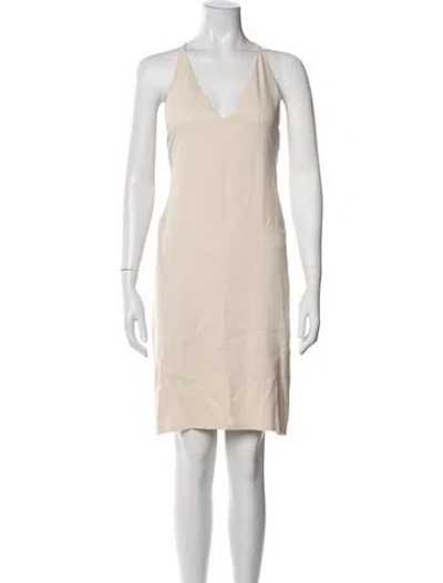 Pre-owned The Row Halterneck Mini Dress In Neutrals