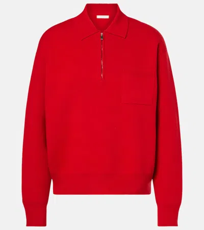 The Row Halvar Cashmere Polo Sweater In Ftk Firetruck