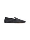 The Row Awar Leather Loafers Flat Sole In Black  