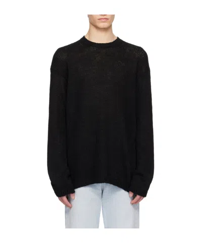 The Row Hank Long-sleeved Knitted Sweater In Black