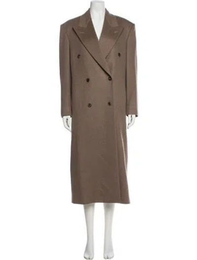 Pre-owned The Row 'harisi' Cashmere Peacoat In Brown