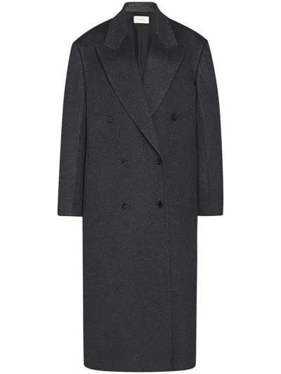 The Row Harisi Cashmere Coat In Blue