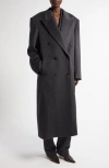 The Row Harisi Cashmere Coat In Charcoal Melange