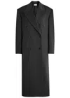 The Row Harisi Double-breasted Cashmere Coat In Grey