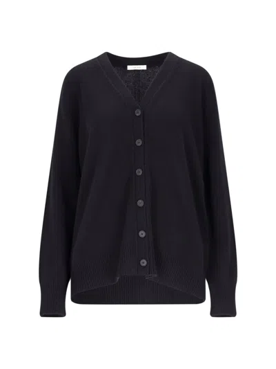 The Row Jheel Linen-blend Cardigan In Black