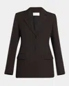 The Row Harlee Single-breasted Jacket In Dark Aniline