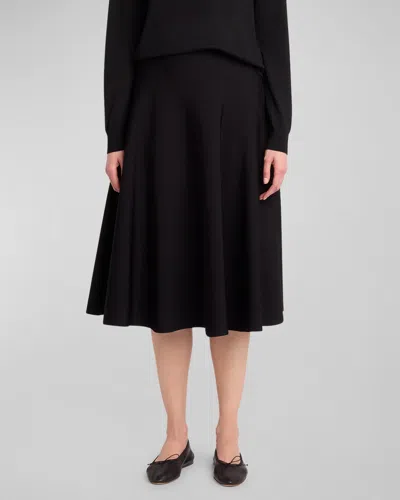 The Row Harley Midi A-line Skirt In Black