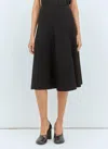 The Row Pleated Midi Skirt In Black
